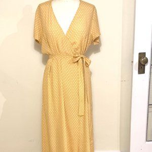 The Latest Scoop - Yellow Printed Wrap Sundress